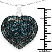 Bids.com 1.25 Carat Genuine Blue Diamond .925 Sterling Silver Pendant Pendants White Smoke