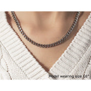 Bids.com 5.5mm 14k White Gold Miami Cuban Semi Solid Chain Necklaces Lavender 22 / White Gold