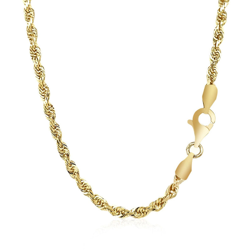 Bids.com 2.75mm 14k Yellow Gold Solid Diamond Cut Rope Chain Necklaces White Smoke 18 / Yellow Gold,20 / Yellow Gold,22 / Yellow Gold,24 / Yellow Gold,30 / Yellow Gold,One / Yellow Gold