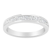 Bids.com .925 Sterling Silver 1/2 Cttw Princess-Cut Diamond Channel-Set Half-Eternity Wedding or Anniversary Band Ring (H-I Color, I2 Clarity) - Size 6 Rings White Smoke 7 / White.Sterling Silver,8 / White.Sterling Silver,6 / White.Sterling Silver