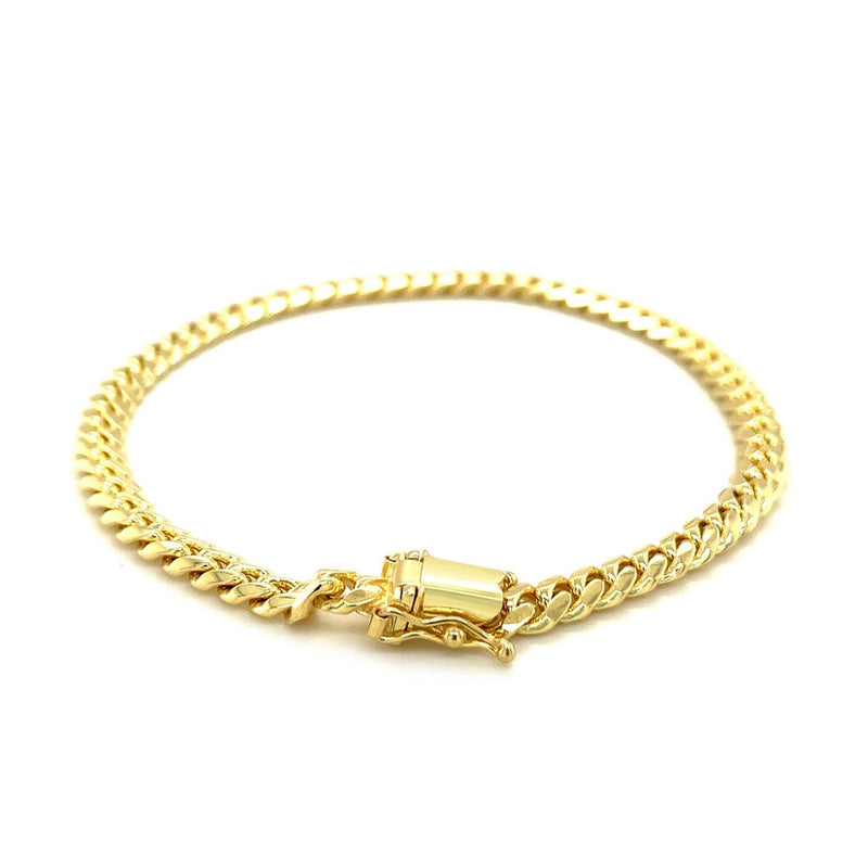 Bids.com 10k Yellow Gold Classic Miami Cuban Solid Bracelet (4.90 mm) Bracelets White Smoke 8.5 / Yellow Gold