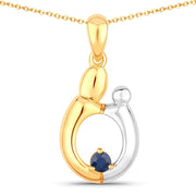 Bids.com 0.19 Carat Genuine Blue Sapphire .925 Sterling Silver Pendant Pendants White Smoke size 18.00
