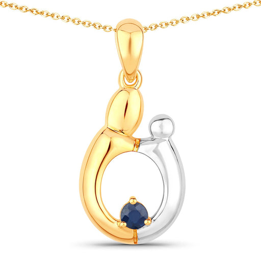 Bids.com 0.19 Carat Genuine Blue Sapphire .925 Sterling Silver Pendant Pendants White Smoke size 18.00