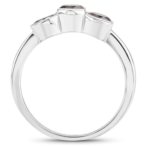 Bids.com 1.22 Carat Genuine Black Diamond .925 Sterling Silver Ring Rings White Smoke size 7.00,size 6.00,size 8.00,size 9.00