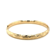 Bids.com 14k Yellow Gold Domed Bangle with a Weave Motif Bracelets White Smoke 7 / Yellow Gold,8 / Yellow Gold
