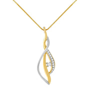 Bids.com 10K Yellow and White Gold Round Cut Diamond Accent Cascade 18" Pendant Necklace (J-K Color, I2-I3 Clarity) Necklaces White Smoke YellowWhite.Gold / 18