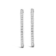 Bids.com 14K White Gold 1 3/4 Cttw Lab Grown Diamond Inside Out Hoop Earrings (G-H Color, VS2-SI1 Clarity) Earrings White Smoke White.Gold / 1.76