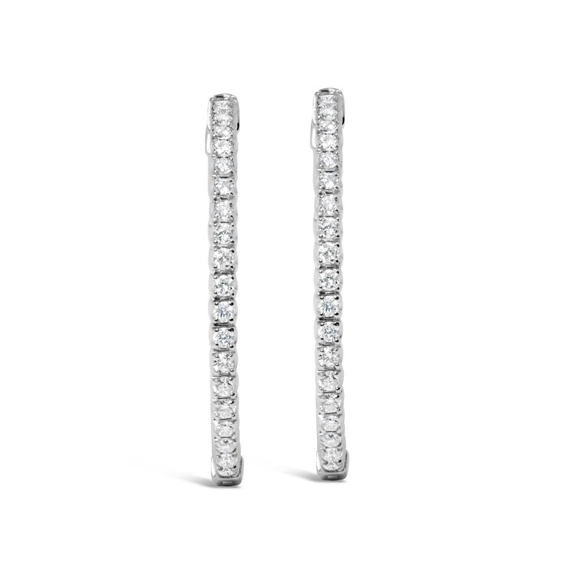 Bids.com 14K White Gold 1 3/4 Cttw Lab Grown Diamond Inside Out Hoop Earrings (G-H Color, VS2-SI1 Clarity) Earrings White Smoke White.Gold / 1.76