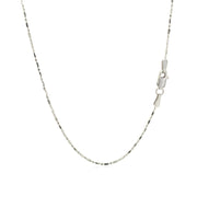 Bids.com 14k White Gold Diamond-Cut Bead Chain 1.0mm Necklaces White Smoke 16 / White Gold,18 / White Gold,20 / White Gold