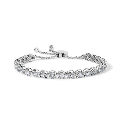 Bids.com 14K White Gold 6.00 Cttw Diamond 4â€-10â€ Adjustable Bolo Tennis Bracelet (I-J Color, I1-I2 Clarity) Bracelets White Smoke White.Gold / 9.5