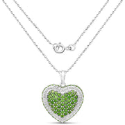 Bids.com 4.62 Carat Genuine Chrome Diopside .925 Sterling Silver Pendant Pendants White Smoke