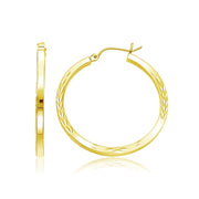 Bids.com 14k Yellow Gold Diamond Cut Hoop Earrings Earrings White Smoke Yellow Gold
