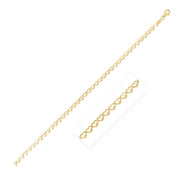 Bids.com 14k Yellow Gold High Polish Heart Link Chain (3.2mm) Necklaces White Smoke 17 / Yellow Gold