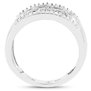 Bids.com 0.41 Carat Genuine White Diamond .925 Sterling Silver Ring Rings White Smoke size 6.00,size 8.00,size 7.00,size 9.00,size 5.00