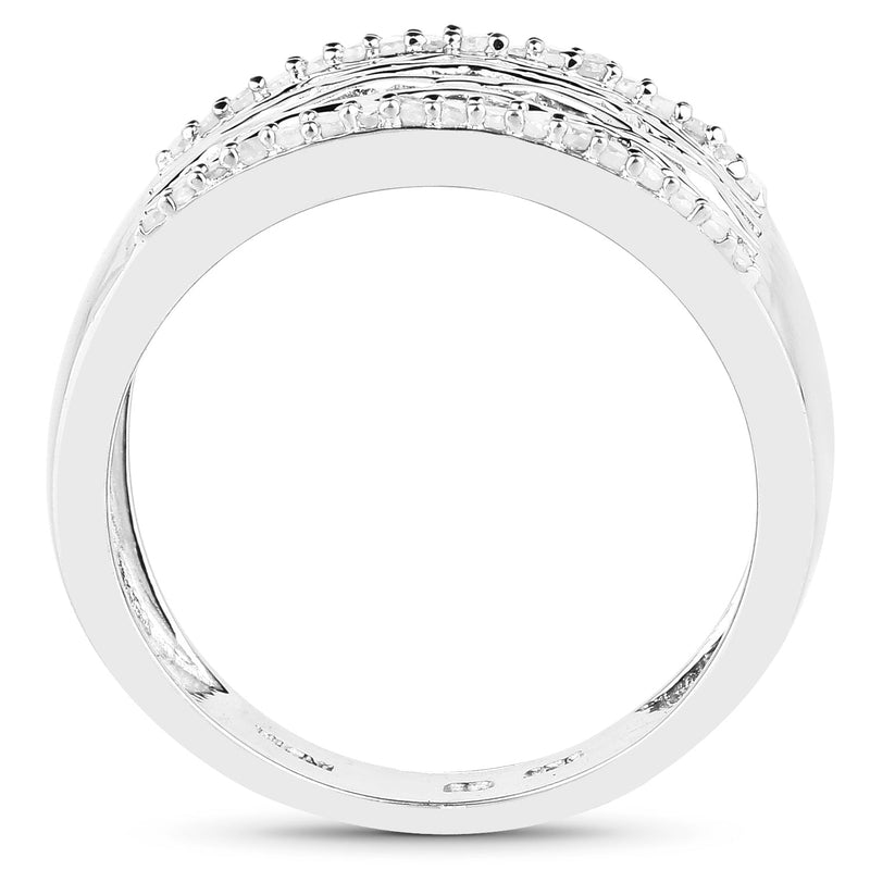 Bids.com 0.41 Carat Genuine White Diamond .925 Sterling Silver Ring Rings White Smoke size 6.00,size 8.00,size 7.00,size 9.00,size 5.00