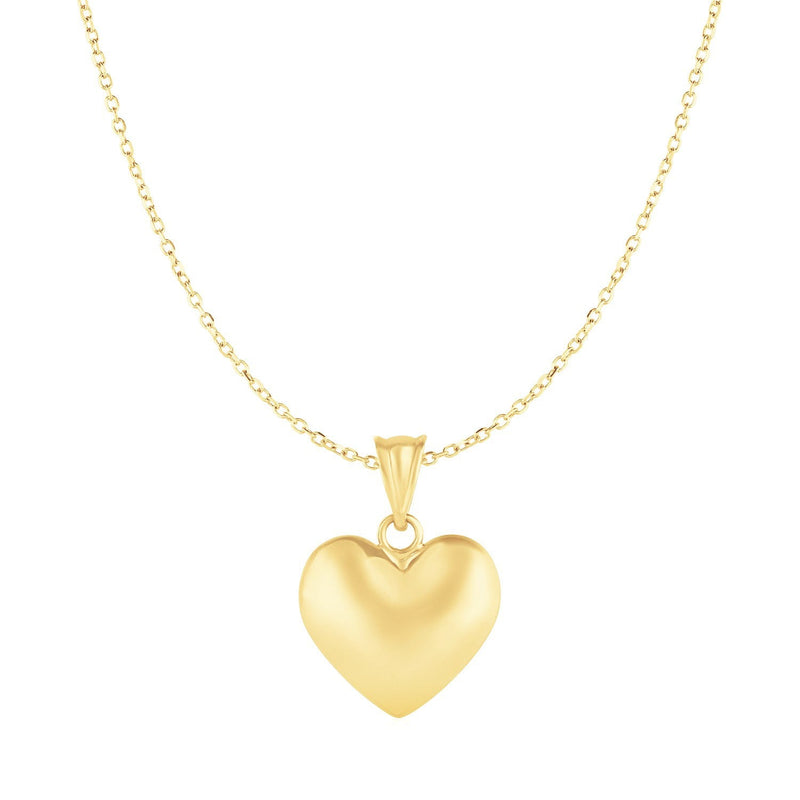 Bids.com Puffed Heart Pendant in 10k Yellow Gold Pendants White Smoke Yellow Gold