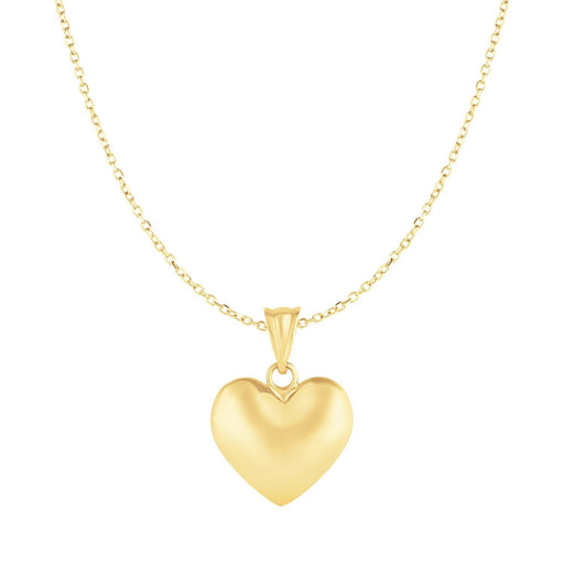 Bids.com Puffed Heart Pendant in 10k Yellow Gold Pendants White Smoke Yellow Gold