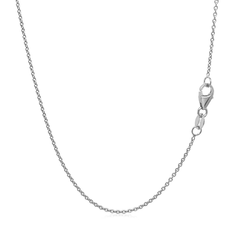 Bids.com 14k White Gold Round Cable Link Chain 1.1mm Necklaces White Smoke 18 / White Gold