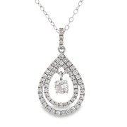 Bids.com .77ct Diamond Fashion Pendants 10KT White Gold Pendants White Smoke 16-18