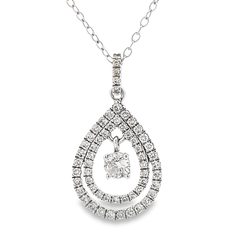 Bids.com .77ct Diamond Fashion Pendants 10KT White Gold Pendants White Smoke 16-18
