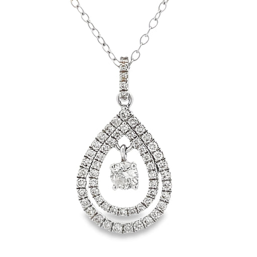 Bids.com .77ct Diamond Fashion Pendants 10KT White Gold Pendants White Smoke 16-18