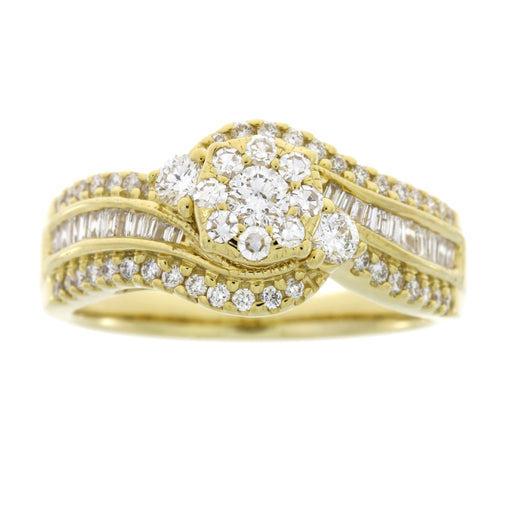Bids.com 1.00ct Diamond Eng Only 14KT Yellow Gold Rings White Smoke 7.0