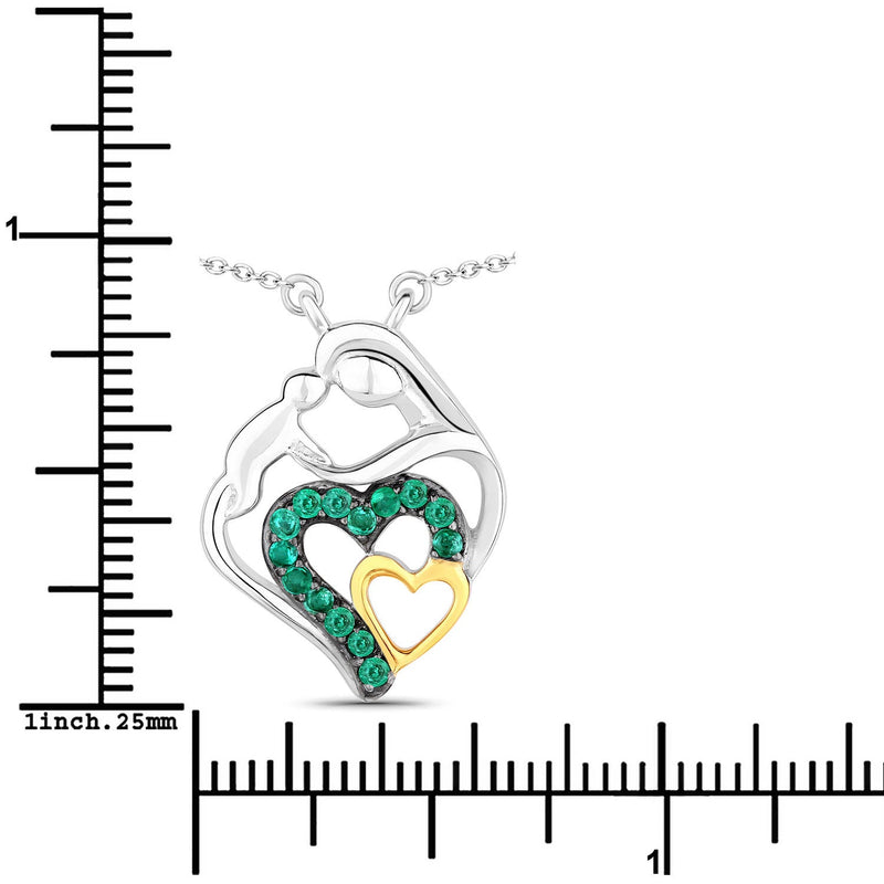 Bids.com 0.24 Carat Genuine Emerald .925 Sterling Silver Pendant Pendants White Smoke size 18.00