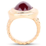 Bids.com 14K Rose Gold Plated 17.60 Carat Genuine Glass Filled Ruby .925 Sterling Silver Ring Rings White Smoke size 6.00,size 7.00,size 8.00,size 9.00