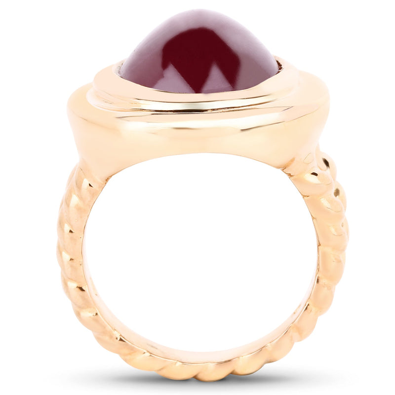 Bids.com 14K Rose Gold Plated 17.60 Carat Genuine Glass Filled Ruby .925 Sterling Silver Ring Rings White Smoke size 6.00,size 7.00,size 8.00,size 9.00