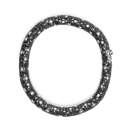Bids.com 18K White Gold 20.0 Cttw Black and White Pave Set Diamond Eternity Snake Skin Style Tennis Bracelet (Black and G-H Color, SI1-SI2 Clarity) - Size 7" Bracelets White Smoke White.Gold / 7