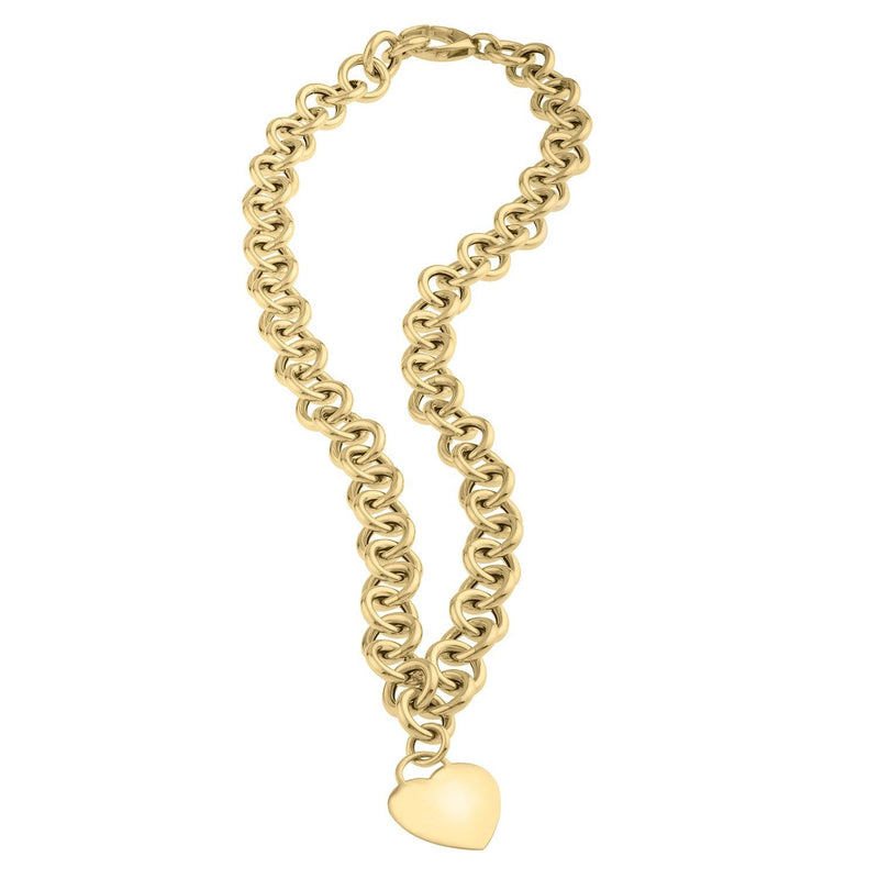 Bids.com 14k Yellow Gold Rolo Link Necklace (11.40 mm) Necklaces White Smoke 18 / Yellow Gold