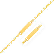 Bids.com 14k Yellow Gold Mariner Style Link Children's ID Bracelet Bracelets White Smoke 6 / Yellow Gold