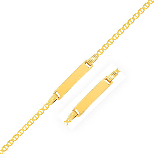 Bids.com 14k Yellow Gold Mariner Style Link Children's ID Bracelet Bracelets White Smoke 6 / Yellow Gold