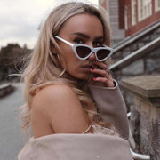 zeroUV Small Retro Slim Flat Lens Cat Eye Sunglasses - C520 Sunglasses Light Slate Gray Shiny Black / Smoke,Black / Lavender Gradient,Red / Lavender,White / Lavender,Tortoise / Amber,Pink / Smoke (Limited),Matte Black / Grey (Limited)