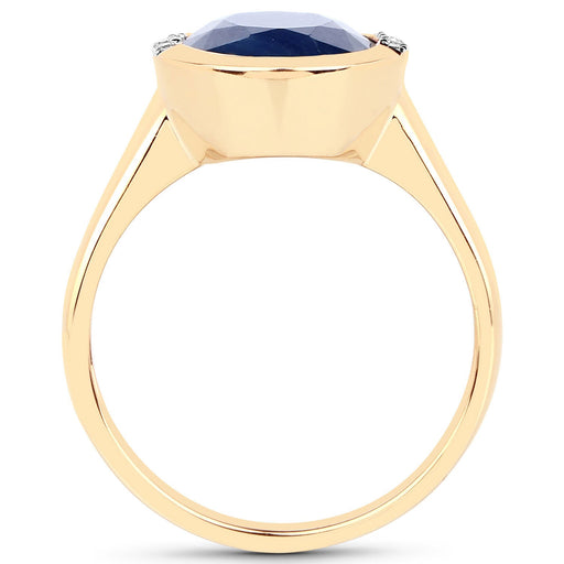 Bids.com 4.85 Carat Genuine Blue Sapphire and White Diamond 14K Yellow Gold Ring Rings White Smoke size 6.00,size 7.00,size 8.00,size 5.00,size 9.00
