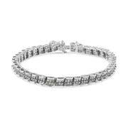 Bids.com .925 Sterling Silver 2.0 Cttw Diamond 7" Round Miracle Plate Link Bracelet (I-J Color, I2-I3 Clarity) Bracelets White Smoke White.Sterling Silver / 7