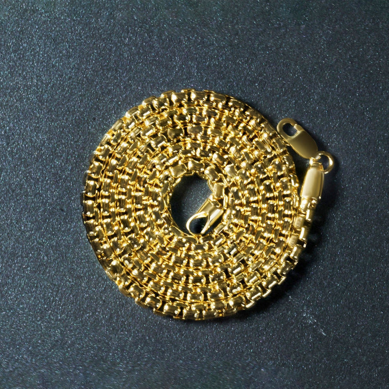 Bids.com 3.4mm 14k Yellow Gold Round Box Chain Necklaces Dark Slate Gray 18 / Yellow Gold,20 / Yellow Gold,22 / Yellow Gold,24 / Yellow Gold