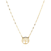 Bids.com 14K Yellow Gold Tree of Life Necklace Necklaces White Smoke 18 / Yellow Gold