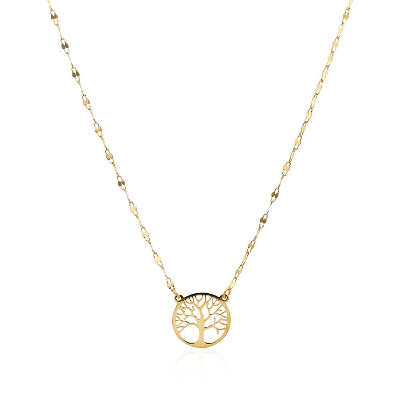 Bids.com 14K Yellow Gold Tree of Life Necklace Necklaces White Smoke 18 / Yellow Gold