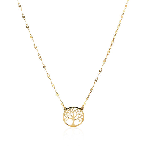 Bids.com 14K Yellow Gold Tree of Life Necklace Necklaces White Smoke 18 / Yellow Gold