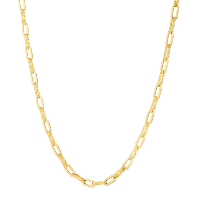 Bids.com 14k Yellow Gold Diamante Paperclip Chain Necklace (4.00 mm) Necklaces White Smoke 18 / Yellow Gold