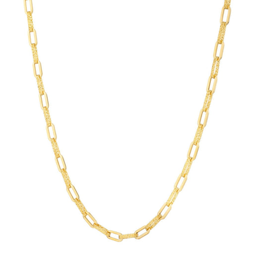 Bids.com 14k Yellow Gold Diamante Paperclip Chain Necklace (4.00 mm) Necklaces White Smoke 18 / Yellow Gold