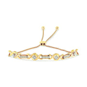 Bids.com 14K Yellow Gold Plated .925 Sterling Silver Channel Set Diamond Accent Twist 4â€-10â€ Adjustable Bolo Bracelet (I-J Color, I3 Clarity) Bracelets White Smoke Yellow.Sterling Silver / 7,Rose.Sterling Silver / 7