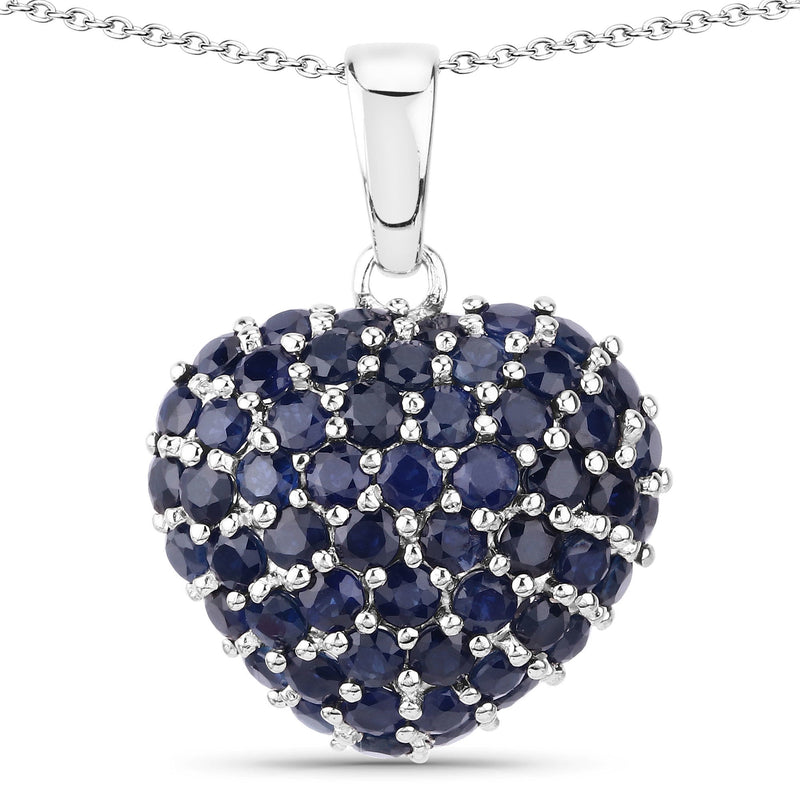 Bids.com 7.26 Carat Genuine Blue Sapphire .925 Sterling Silver Pendant Pendants White Smoke