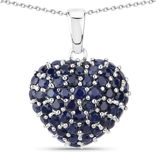 Bids.com 7.26 Carat Genuine Blue Sapphire .925 Sterling Silver Pendant Pendants White Smoke