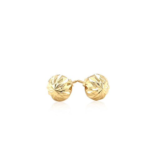 Bids.com 14k Yellow Gold Textured Flat Style Stud Earrings Earrings White Smoke Yellow Gold
