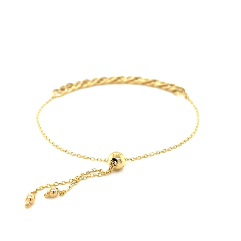 Bids.com Adjustable Chain Bracelet in 14k Yellow Gold Bracelets White Smoke 9.25 / Yellow Gold