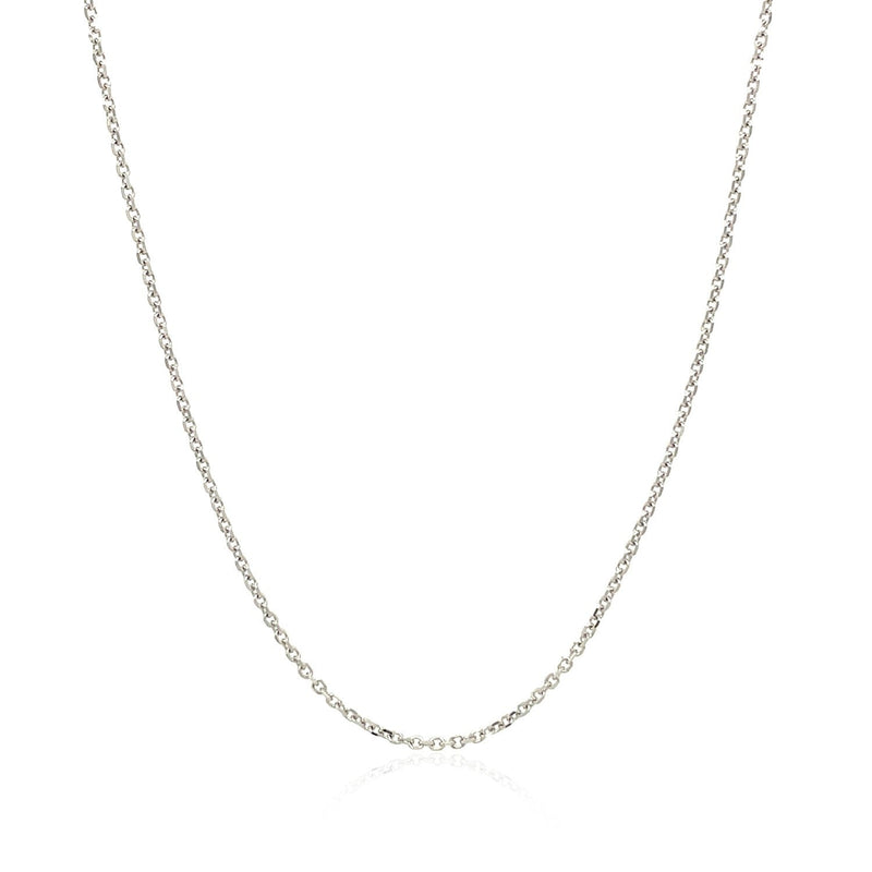 Bids.com 10k White Gold Cable Chain 1.1mm Necklaces White Smoke 16 / White Gold,18 / White Gold,20 / White Gold,One / White Gold