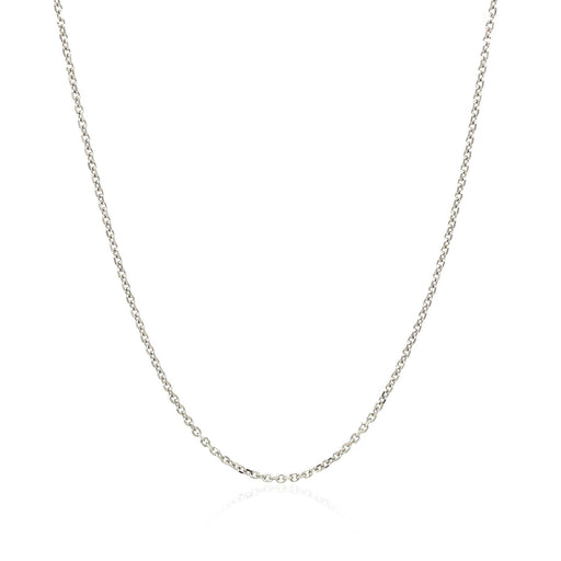 Bids.com 10k White Gold Cable Chain 1.1mm Necklaces White Smoke 16 / White Gold,18 / White Gold,20 / White Gold,One / White Gold
