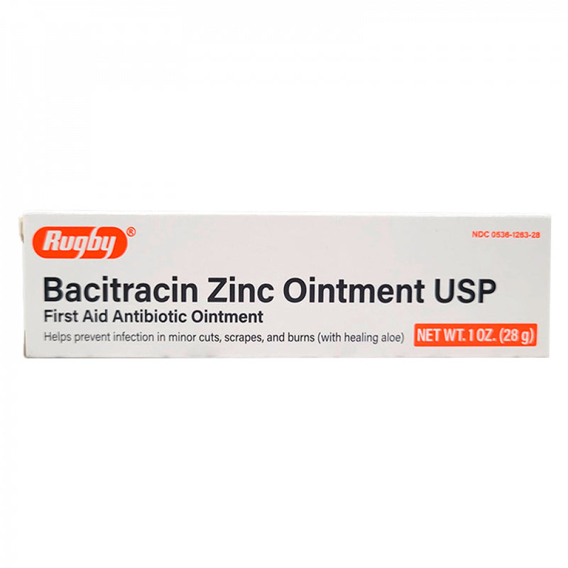 Rugby Rugby Bacitracin Zinc Ointment First Aid Antibiotic Ointment 1 Oz First Aid Light Gray
